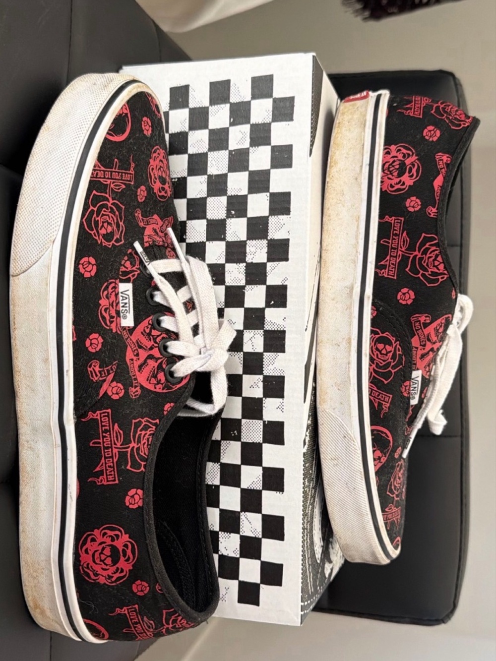 Vans Era 'Love You To Death' Black Red Skate Shoes